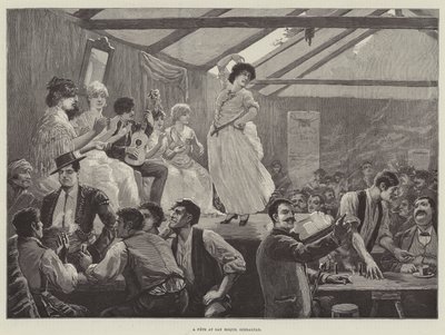 Une fête à San Roque, Gibraltar (gravure) - English School