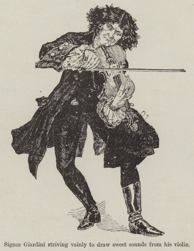 Un violon avec une seule mélodie, par R E Francillon (gravure) - English School