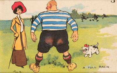 Un arrière complet, carte postale montée - English School