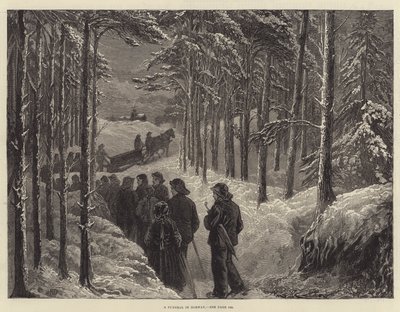Un enterrement en Norvège (gravure) - English School