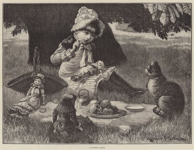Une fête de jardin (gravure) - English School