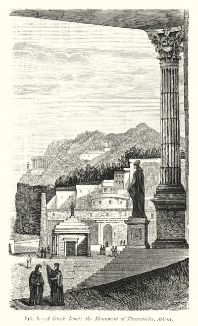 Tombe grecque, le Monument de Thémistocle, Athènes - English School