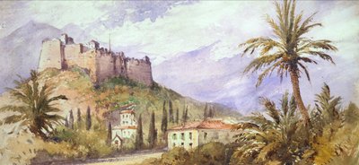 Forteresse sur une colline dans les montagnes de l