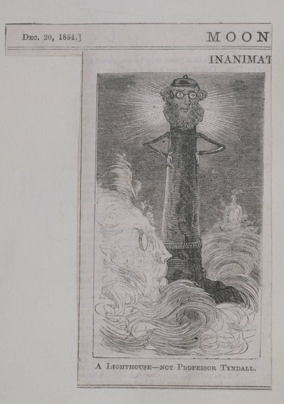 Un phare - pas le professeur Tyndall, de Moonshine, publié le 20 décembre 1884 - English School
