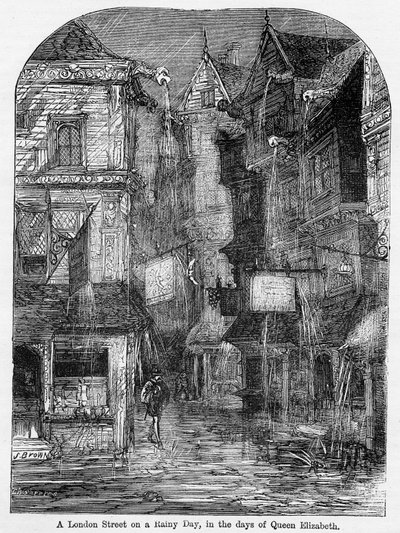 Une rue de Londres un jour de pluie, à l