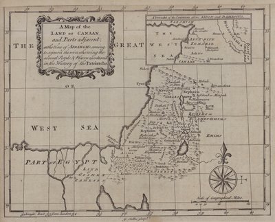 Carte du pays de Canaan et des parties adjacentes, à l