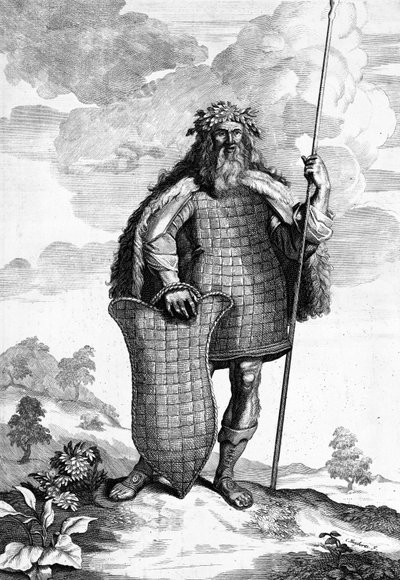 Un Marcoman, gravé par Cornelis Huyberts, illustration des Commentaires de César, traduit en anglais par William Duncan, publié en 1753 - English School