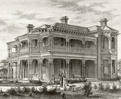 Une maison de banlieue de Melbourne, vers 1880, de 