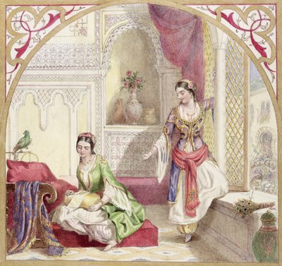 Intérieur mauresque avec deux femmes, vers 1840 - English School