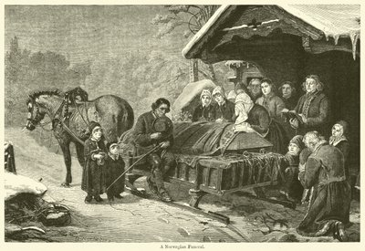 Un enterrement norvégien (gravure) - English School