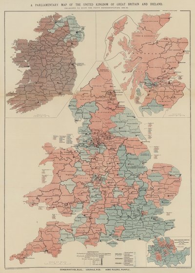 Carte parlementaire du Royaume-Uni de Grande-Bretagne et d