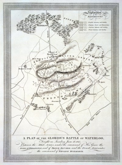 Plan de la glorieuse bataille de Waterloo - English School