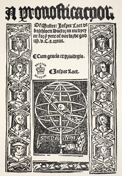 Une prognostication, par Jasper Laet (fl.1485-1532), imprimée par R. Bankes, 1524 - English School