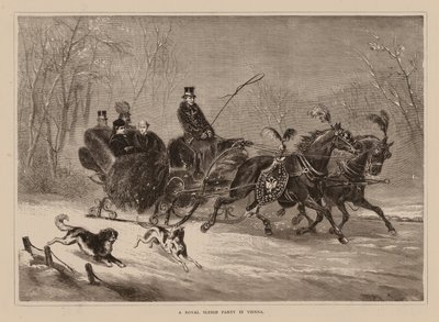 Une fête royale en traîneau à Vienne (gravure) - English School