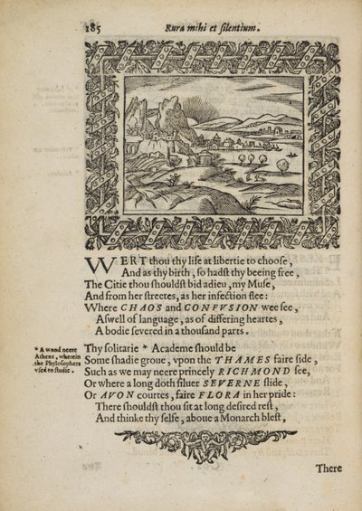 Scène rurale avec le poème 