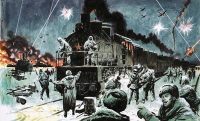 Un train russe apporte des provisions à Leningrad après deux ans de siège - English School