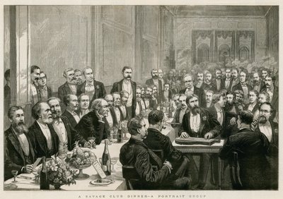 Dîner du Savage Club, un groupe de portraits - English School
