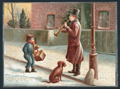 Un public clairsemé - Carte de Noël victorienne - English School