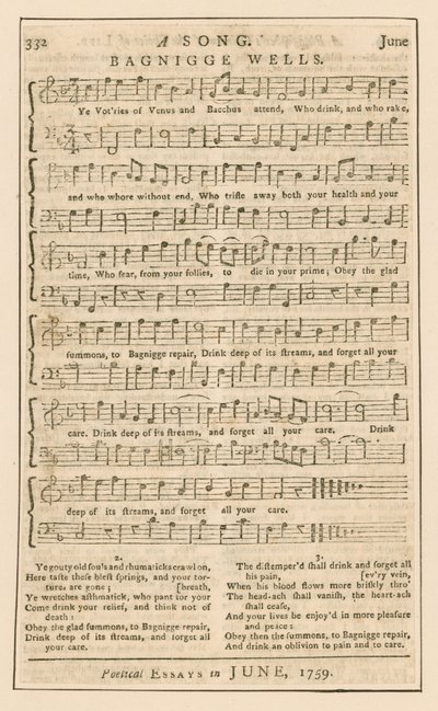 Une chanson : Bagnigge Wells, Londres - English School