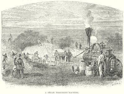 Une machine à battre à vapeur (gravure) - English School