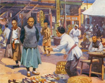 Scène de rue en Chine - English School