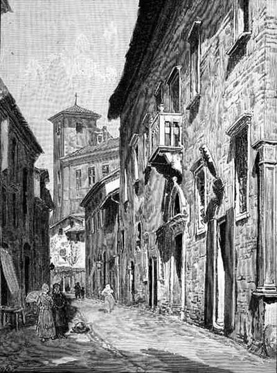 Une rue à Ravenne, Italie, de 