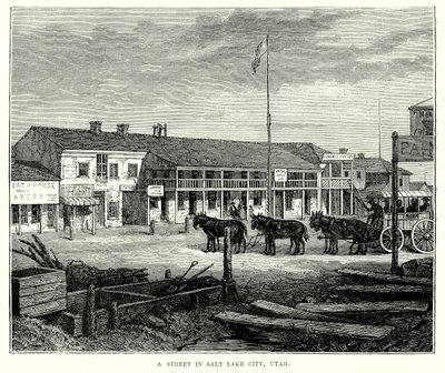 Une rue de Salt Lake City, Utah (gravure) - English School