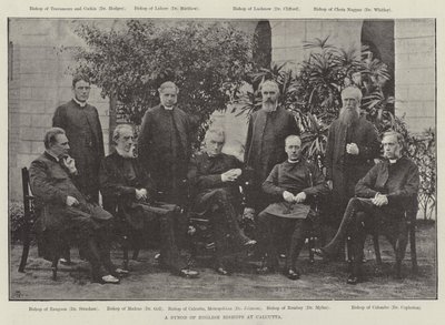 Un synode des évêques anglais à Calcutta (gravure) - English School