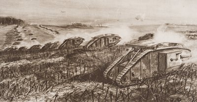 Une offensive de chars à Cambrai, France, illustration de 
