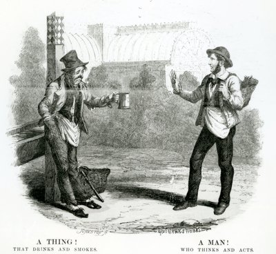 Une chose! Qui boit et fume; Un homme! Qui pense et agit, 19ème siècle - English School