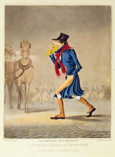 A Thoroughbred November and London Particular, pub. par T. McLean, 1827 - English School