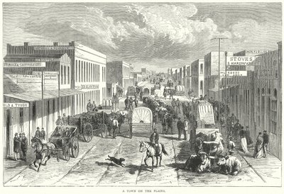 Une ville dans les plaines (gravure) - English School