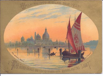 Carte de vœux victorienne du Nouvel An d