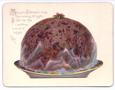 Carte de Nouvel An victorienne avec une jeune femme en habits de veuve, vers 1880 (lithographie en couleur) - English School