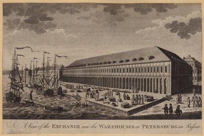 Vue de la Bourse et des entrepôts à Saint-Pétersbourg en Russie - English School