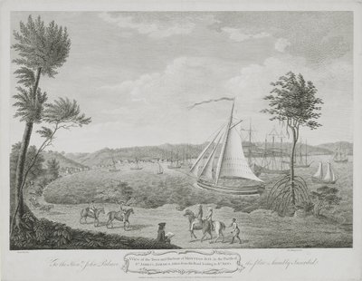 Vue de la ville et du port de Montego Bay, dans la paroisse de St. James, Jamaïque, prise de la route menant à St. Ann