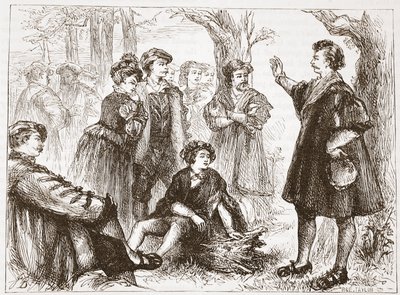 Un étudiant de Wittemberg prêchant dans la prairie de tilleuls, illustration de L