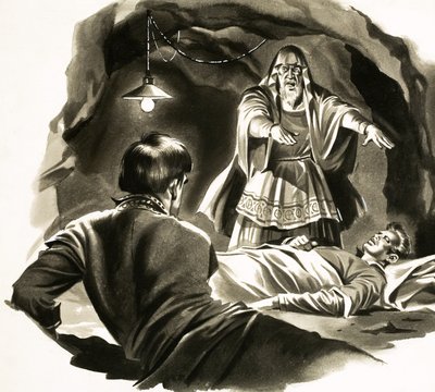 Un Yankee à la cour du roi Arthur. Illustration basée sur l
