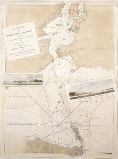 Une carte du port de New York, 1774-1779 - English School