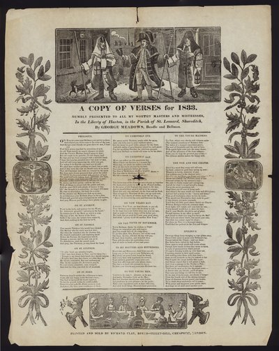 Une copie de vers pour 1833 - English School