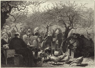 Un jour de fête en Normandie après la récolte des pommes - English School