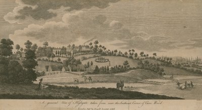 Vue générale de Highgate, Londres, prise près du coin sud-est de Caen Wood - English School