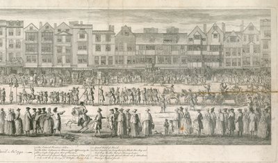 Vue géométrique de la grande procession des Scald Miserable Masons, Somerset House, Londres - English School