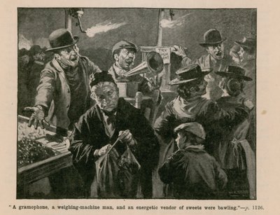 Un gramophone, un peseur et un vendeur énergique de bonbons criaient - English School