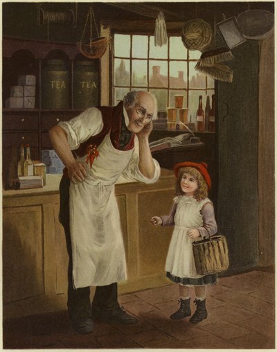 Un épicier tend l