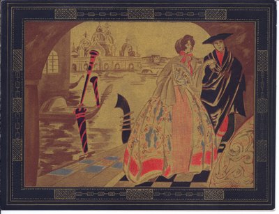 Carte de vœux française pochoir colorée à la main d