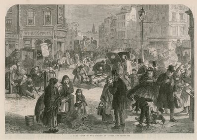 Une forte gelée dans les rues de Londres - English School