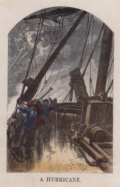 Un ouragan (gravure en couleur) - English School