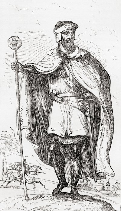 Un chevalier templier, de Old England: A Pictorial Museum, pub. 1847 - English School