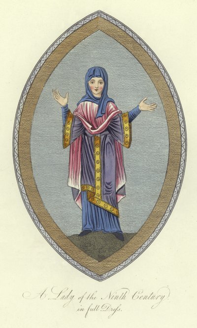 Une dame du IXe siècle en grande tenue - English School